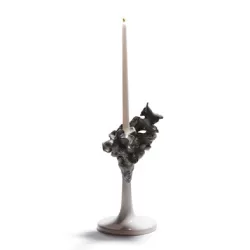 Naturo. -candelabro semplice (grigio) - Lladrò