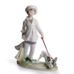 Bimba con bulldog francese - Lladrò