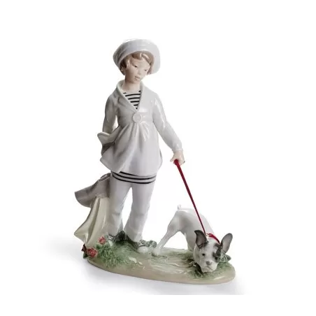 Bimba con bulldog francese - Lladrò