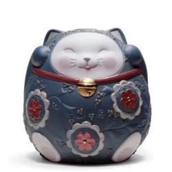 Maneki neko ii (blu) - Lladrò