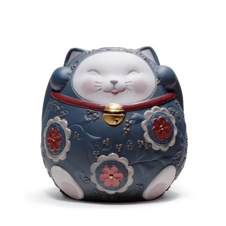 Maneki neko ii (blu) - Lladrò