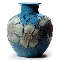 Vaso con papaveri (azzurro) - Lladrò