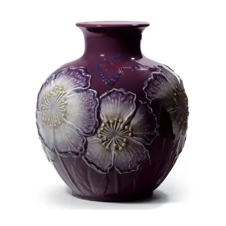 Vaso con papaveri (viola) - Lladrò