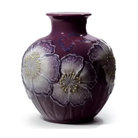 Vaso con papaveri (viola) - Lladrò