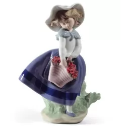 Ragazza con borsa (garofani) - Lladrò