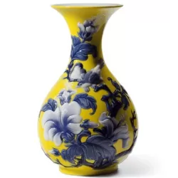Vaso con passerotti (giallo) - Lladrò
