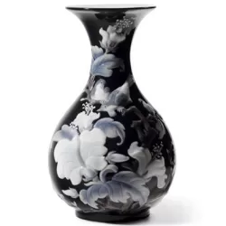 Vaso con passerotti (nero) - Lladrò