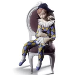 Piccolo arlecchino (azzurro / giallo) - Lladrò