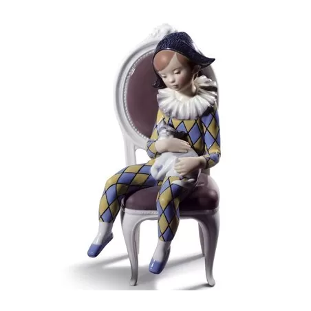 Piccolo arlecchino (azzurro / giallo) - Lladrò