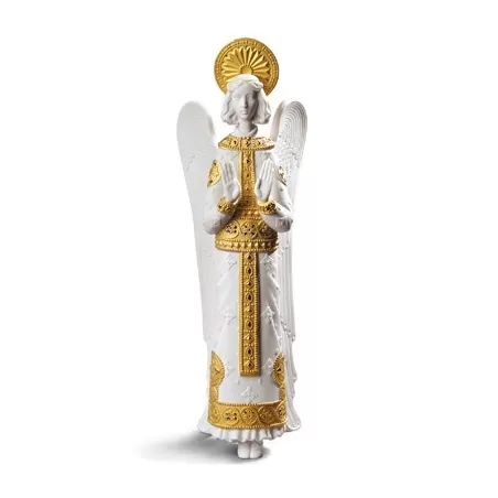 Angelo romanico (bianco-oro) - Lladrò