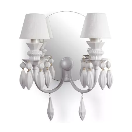 Belle de nuit aplique muro 2 lampade, bianco - Lladrò