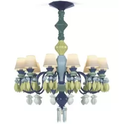 Belle de nuit candeliere 12 lampade, verde - Lladrò