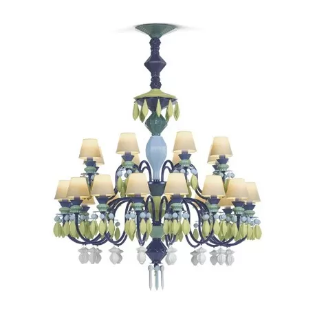 Belle de nuit candeliere 24 lampade, verde - Lladrò