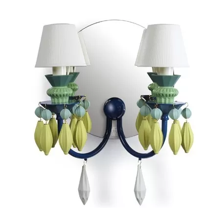 Belle de nuit aplique muro 2 lampade, verde - Lladrò