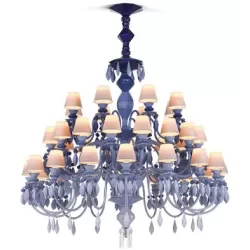 Belle de nuit candeliere 40 lampade, azzurro - Lladrò