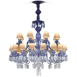 Belle de nuit candeliere 24 lampade, azzurro - Lladrò