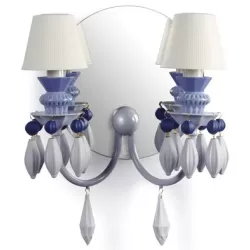 Belle de nuit aplique muro 2 lampade, azzurro - Lladrò