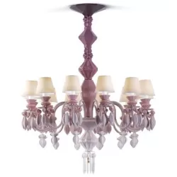 Belle de nuit candeliere 12 lamapde, rosa - Lladrò