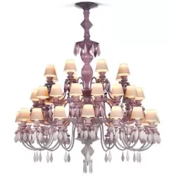 Belle de nuit candeliere 40 lampade, rosa - Lladrò