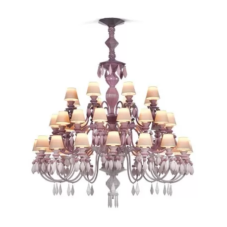 Belle de nuit candeliere 40 lampade, rosa - Lladrò