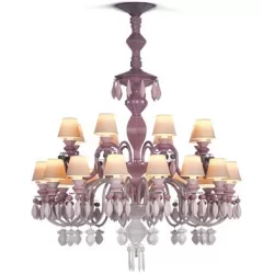 Belle de nuit candeliere 24 lampade, rosa - Lladrò