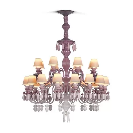 Belle de nuit candeliere 24 lampade, rosa - Lladrò