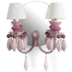 Belle de nuit aplique muro 2 lampade, rosa - Lladrò