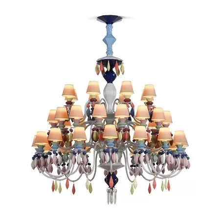 Belle de nuit candeliere 40 lampade, multicolor - Lladrò