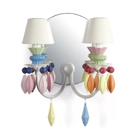 Belle de nuit aplique muro 2 lampade, multicolor - Lladrò