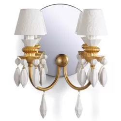 Belle de nuit aplique muro 2 lampade, oro - Lladrò
