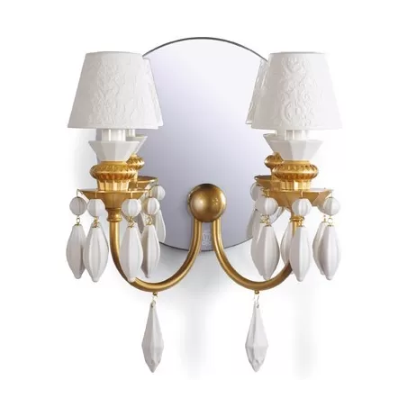 Belle de nuit aplique muro 2 lampade, oro - Lladrò