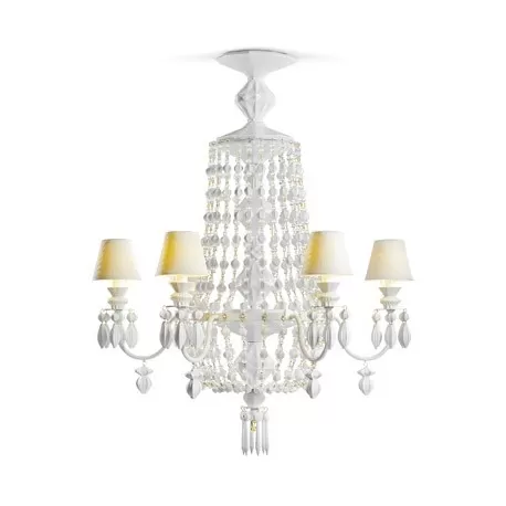 Winter palace Candeliere 6 lamopade, bianco - Lladrò