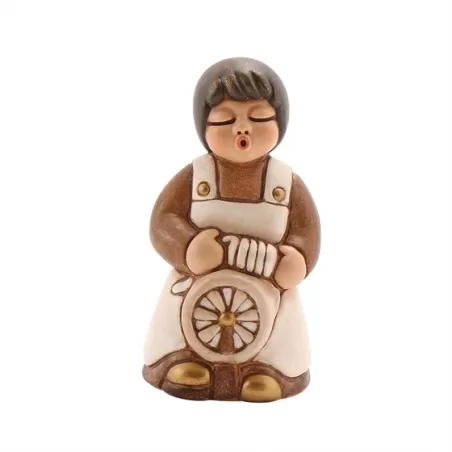 Donna con arcolaio presepe classico, bianco - Thun