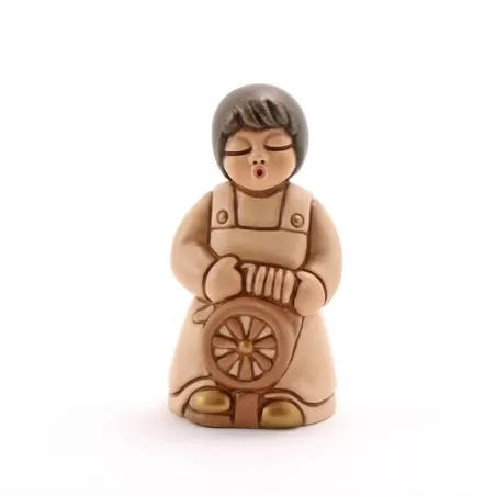 Donna con arcolaio presepe classico, champagne - Thun