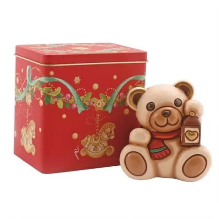 Teddy con lanterna + scatola in latta - Thun