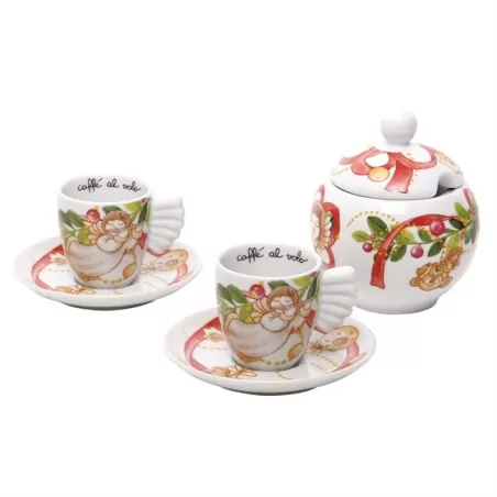 Confezione 2 tazzine espresso con zuccheriera Dolce Natale - Thun