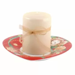 Candela con piattino cuore Dolce Natale - Thun