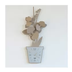 Orologio Orchidea Parete, Beige - Arti e Mestieri