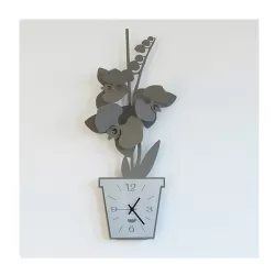 Orologio Orchidea Parete, Fango - Arti e Mestieri