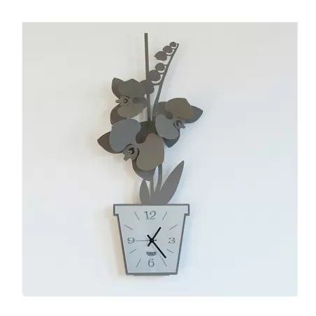 Orologio Orchidea Parete, Fango - Arti e Mestieri