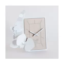 Orologio Orchidea Tavolo, Bianco Neve - Arti e Mestieri