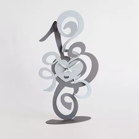 Orologio Truciolo Tavolo, Ardesia e Alluminio - Arti e Mestieri