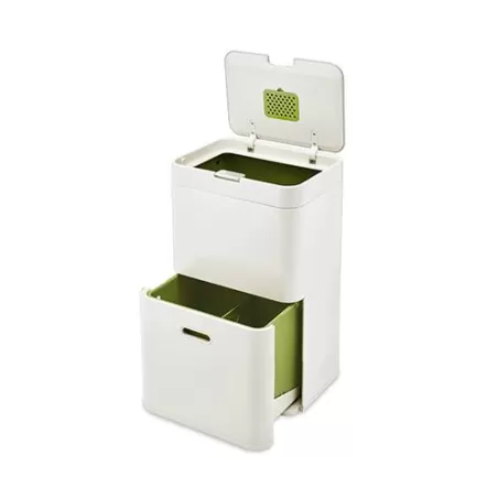 Totem 48, Pattumiera unità di riciclaggio con raccolta differenziata Lt. 48 bianca - Joseph Joseph