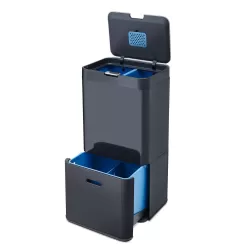 Totem 58, Pattumiera unità di riciclaggio con raccolta differenziata Lt. 58 grigio graffite - Joseph Joseph