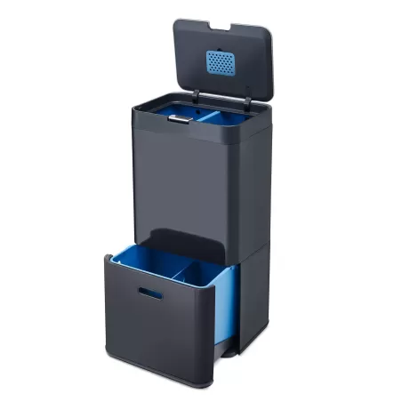 Totem 58, Pattumiera unità di riciclaggio con raccolta differenziata Lt. 58 grigio graffite - Joseph Joseph