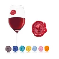 Glass marker cera lacca, Set 8 marcatori per bicchieri - Vacu Vin