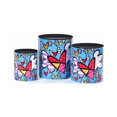 Set 3 barattoli in metallo "Flyng Hearts" - Romero Britto
