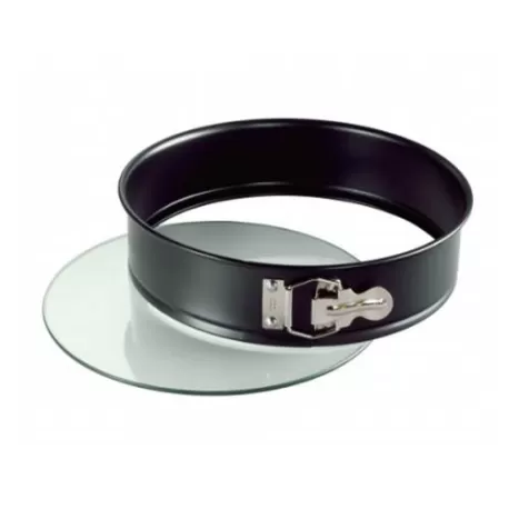 Tortiera apribile Cm. 28 con fondo sollevabile in vetro, Cristal Baking - Kaiser