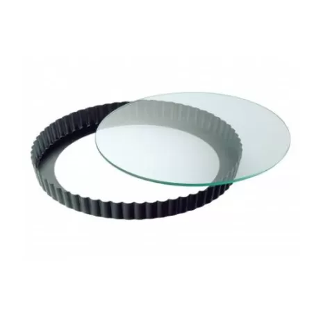Stampo crostata Cm. 28 con fondo sollevabile in vetro, Cristal Baking - Kaiser