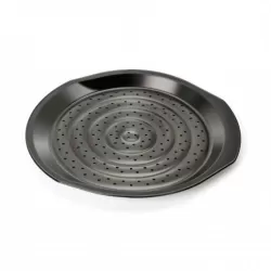 Teglia pizza con base termica forata e forma ergonomica Cm. 37x35 H. Cm. 2,4, Delicious - Kaiser